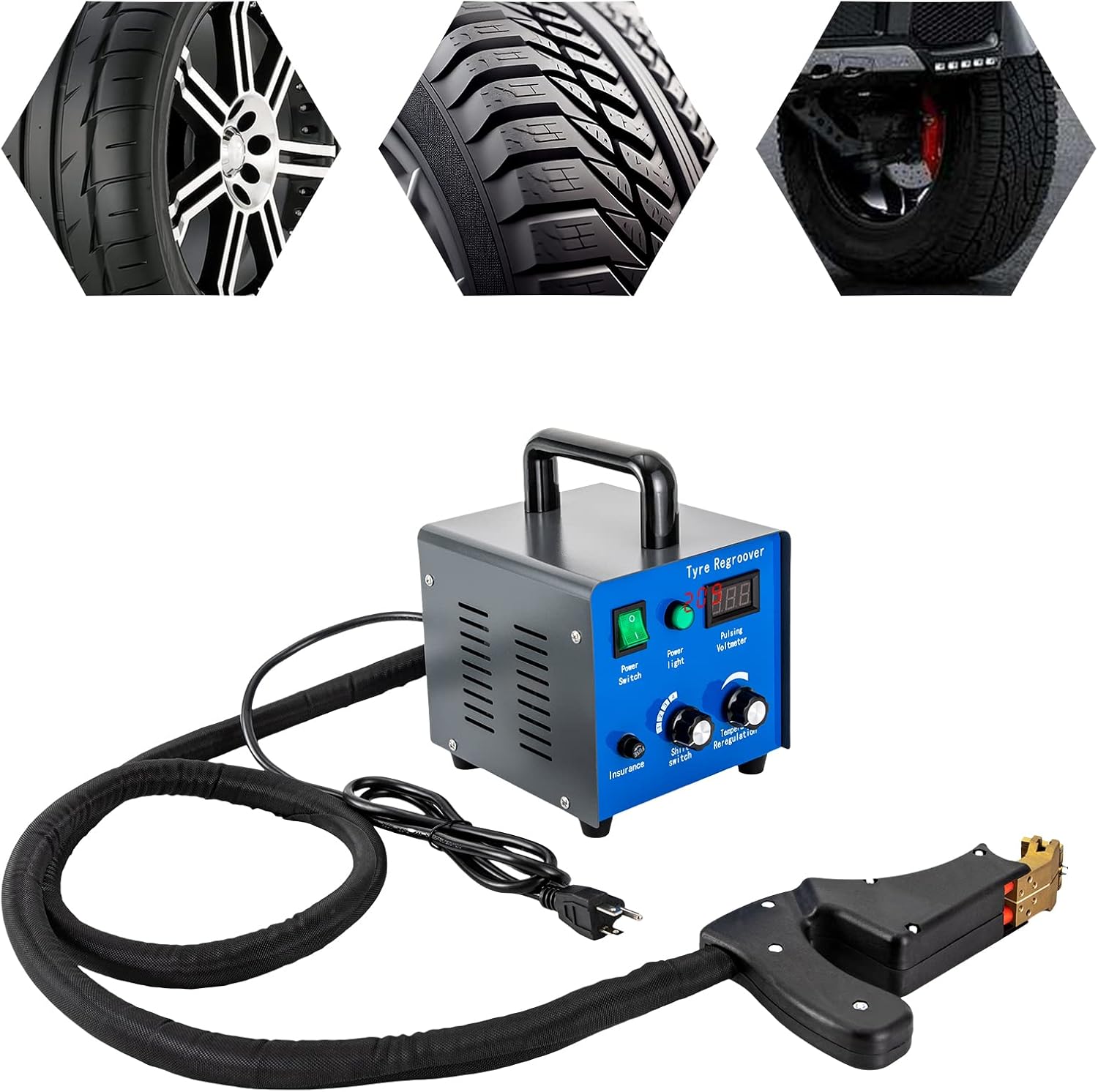 Tire Groover Machine 450W Tire Grooving Tool with 20 Blades Tire Cutter Tire Regrooving Tool Truck Off Road Grooving Cutter Iron Tire Groover Heated Machine for Groover Retreading Old Tires