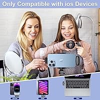 Vista 6 de Micrófono de solapa inalámbrico para grabación de video de iPhone, micrófono con clip, mini micrófono de solapa para entrevistas de iPhone, podcast