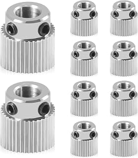 MELIFE 10 Pcs Extruder Wheel Gear 36 Teeth Bore 5mm Stainless Steel Drive Gear 3D Printer Parts Compatible with 1.75mm & 3mm 3D Printer Filament
