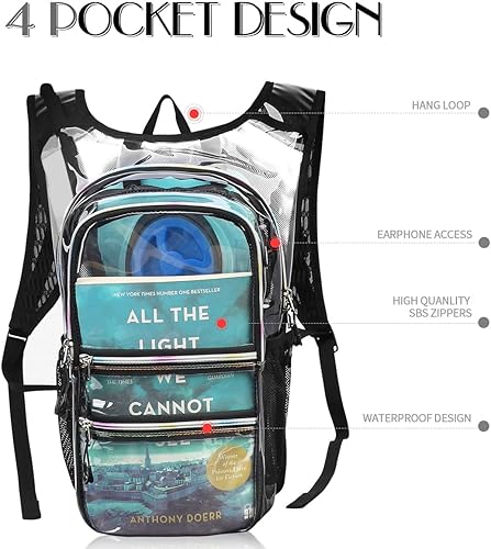 Miniatura 3 de Paquete de hidratación, mochila de agua con vejiga de hidratación de 3 L, aislamiento ligero, esencial para festivales, mochila de hidratación rave