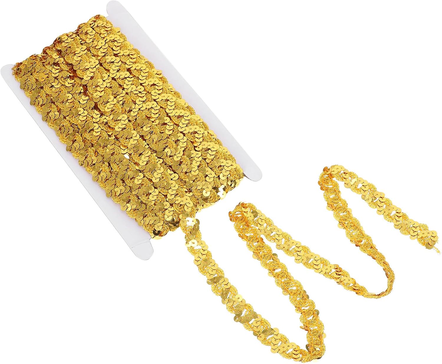 VILLCASE 15mm Wide Sequin Braid Trim Sewing Lace Ribbon for DIY Garment Accessories Crafting and Home Decor 15 Yards Roll