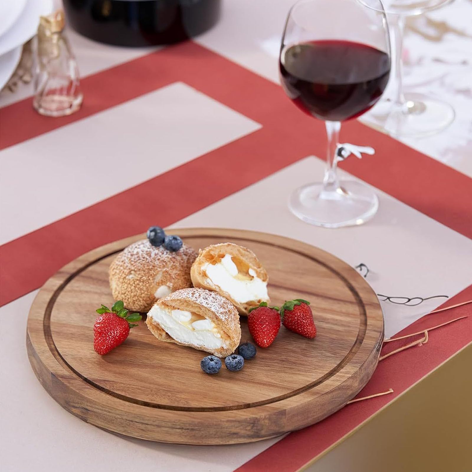 Transparente para Tartas con Forma de cúpula, Bandeja de Madera para Servir, Cubierta Redonda para postres, golosinas de panadería, exhibición de, reunión, Buffet, Cocina, arreglo para de