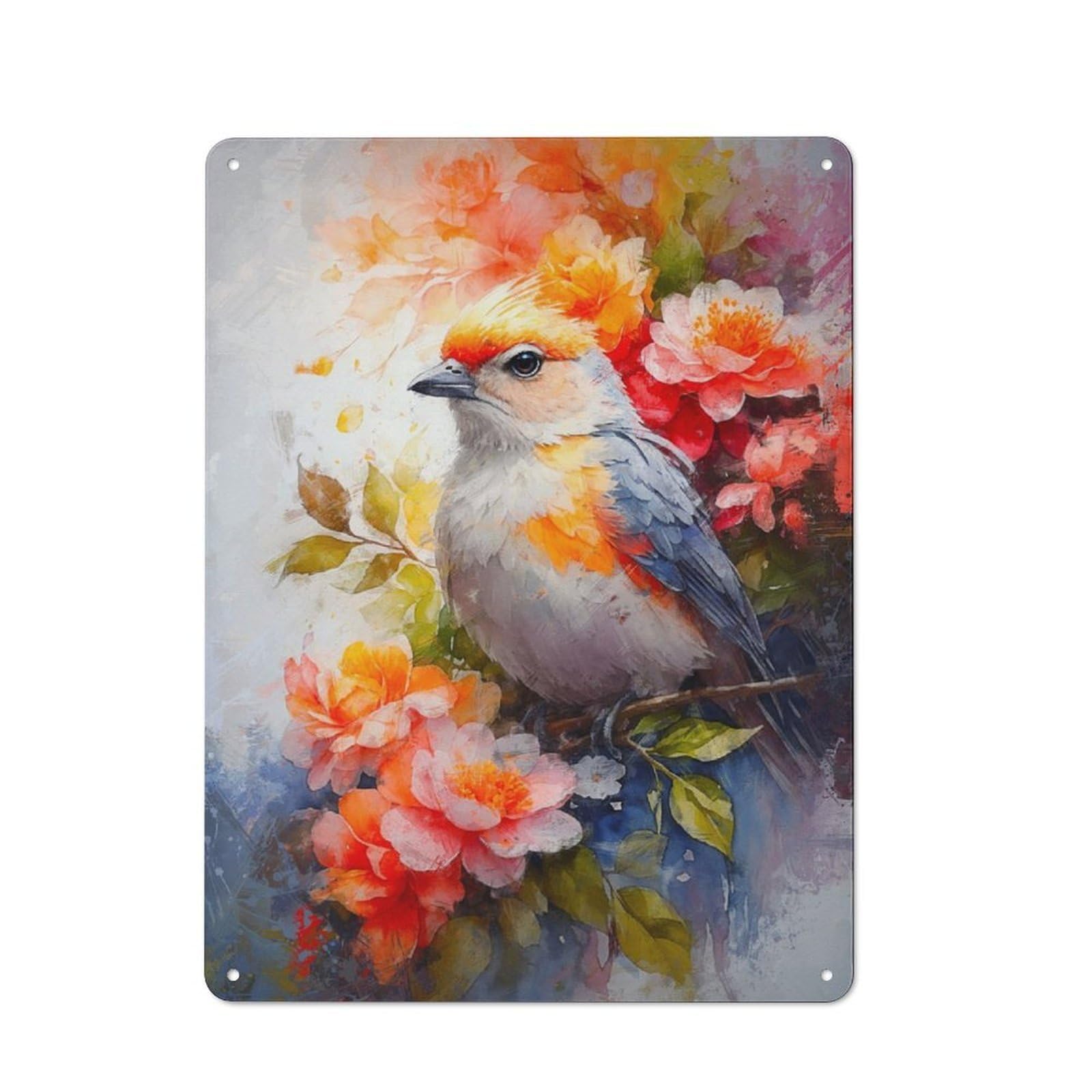 Junmoney Songbird Symphony Urban Metal Wall Decor 40X30cm, Metal Wall Art Sign For Loft, Studio, Office Or Creative Room