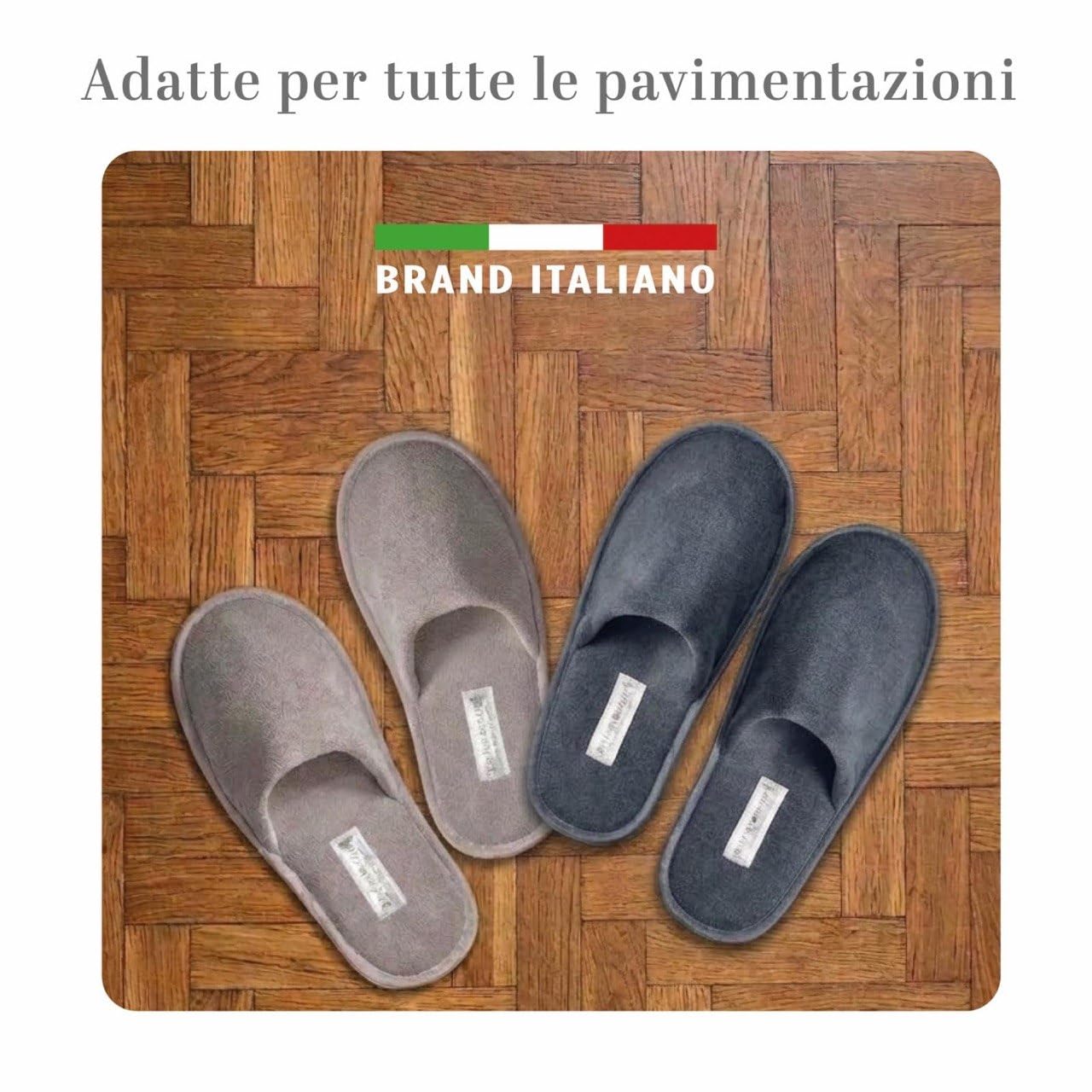 Set 6 Paia Ciabatte Ospiti Lavabili Lavatrice | 3 Tortora (fino al 40) + 3 Antracite (fino al 43) | pantofole per ospiti Antiscivolo, Suola 5mm, Unisex, Ideali per Casa, Hotel, B&B e Spa