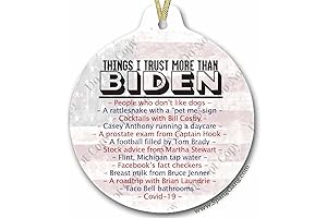 Political Satire "Things I Trust More Than Biden" Facebook Jail 2023 Ornament