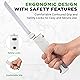Nutrichef Cordless Electric Knife | Easy to Use Constant ON/OFF Safety Function Button | Carve Turkey, Meats, Poultry, Bread, Cheese & More | Lightweight with Contoured Grip Handle (White & Grey)