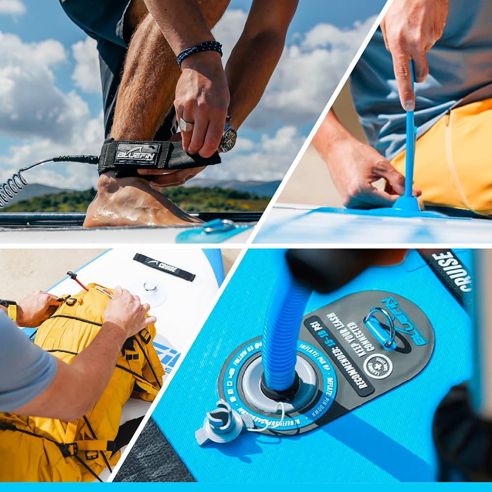 Bluefin Package for Cruise SUP | Inflatable Stand Up Paddle Board | Fiberglass Paddle | Kayak Conversion Kit | All Accessories | Multiple Size: 10'8, 12', 15'