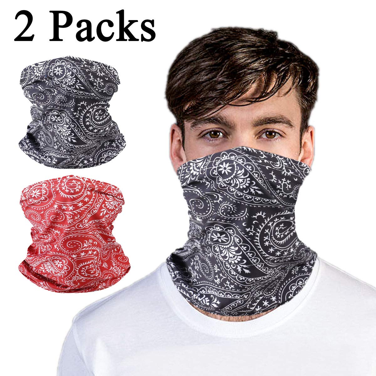 Neck Gaiter Bandana Men Women, Magical Multi Function,Half Face Protective Balaclava, Headwear, Headgear, Infinity Scarf, Safety Head Cover for Runnig Fishing Biker Sun Motorcycle
