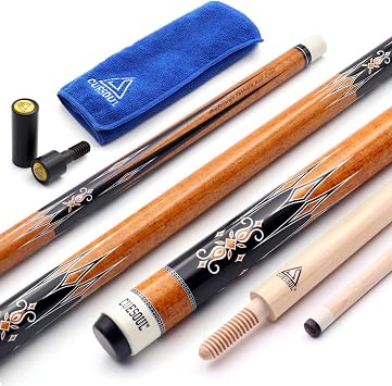 CUESOUL 3 Cushion Carom Billiard Cue Red 56inch Weight 18oz,Wooden Joint System