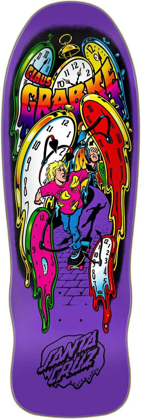 SANTA CRUZ Grabke Melting Clocks Reissue 9.7in x 29.4in Skateboard Decks