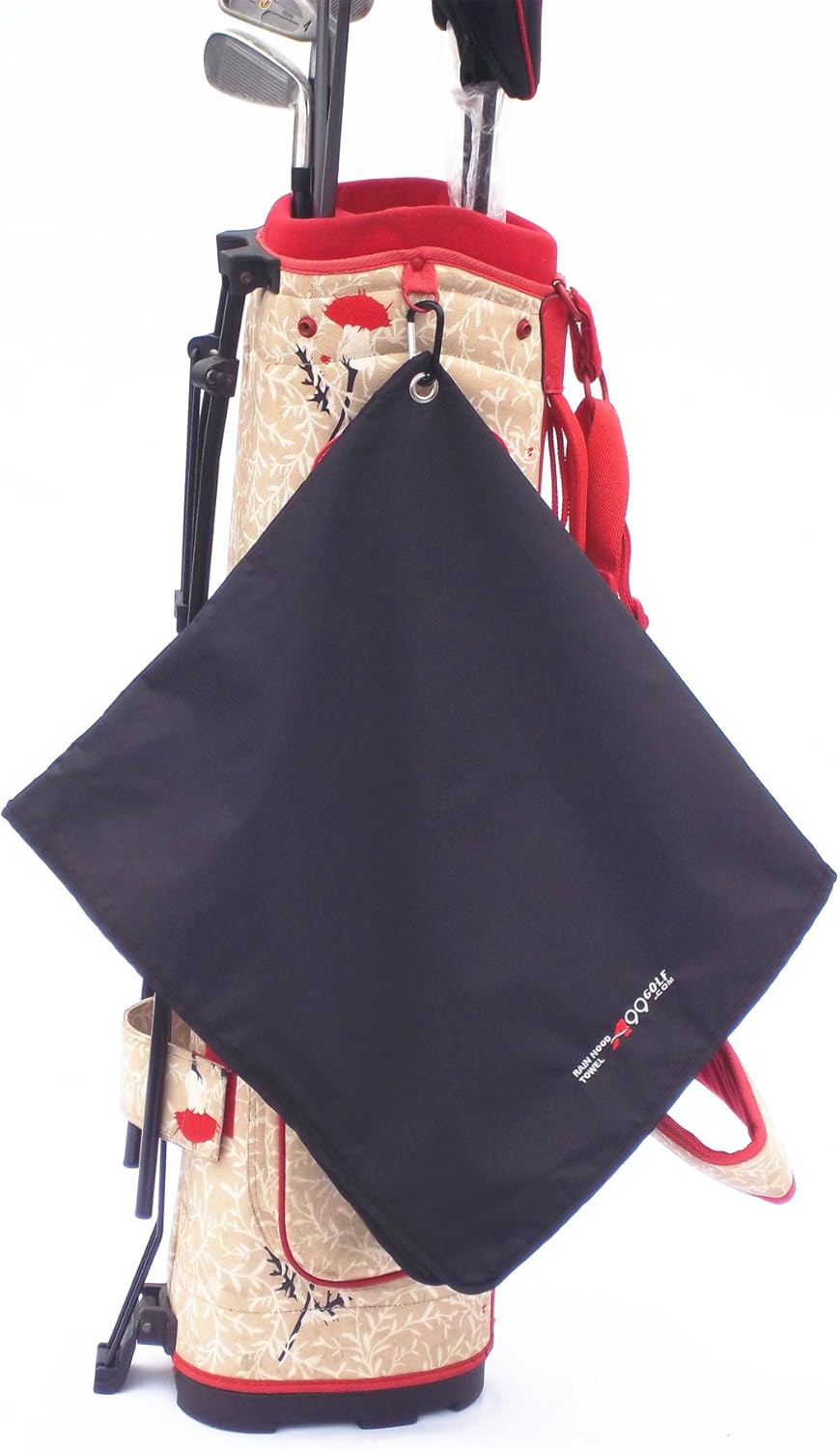 A99Golf Rain Hood Towel Waterproof Golf Towel Golf Bag Cover with Free Carabiner Clip w/Microfiber Towel 17 3/4" x 19 1/4" (Black)