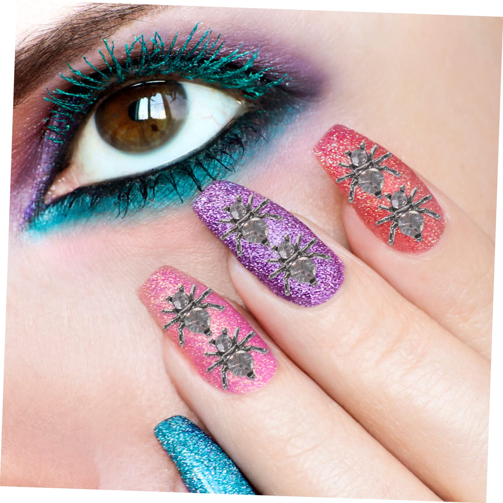 FRCOLOR 5 Set Di Ciondoli Per Nail Art A Forma Di Ragno Ornamenti Per Manicure Alla Moda Per Donne 100 Pezzi * 5