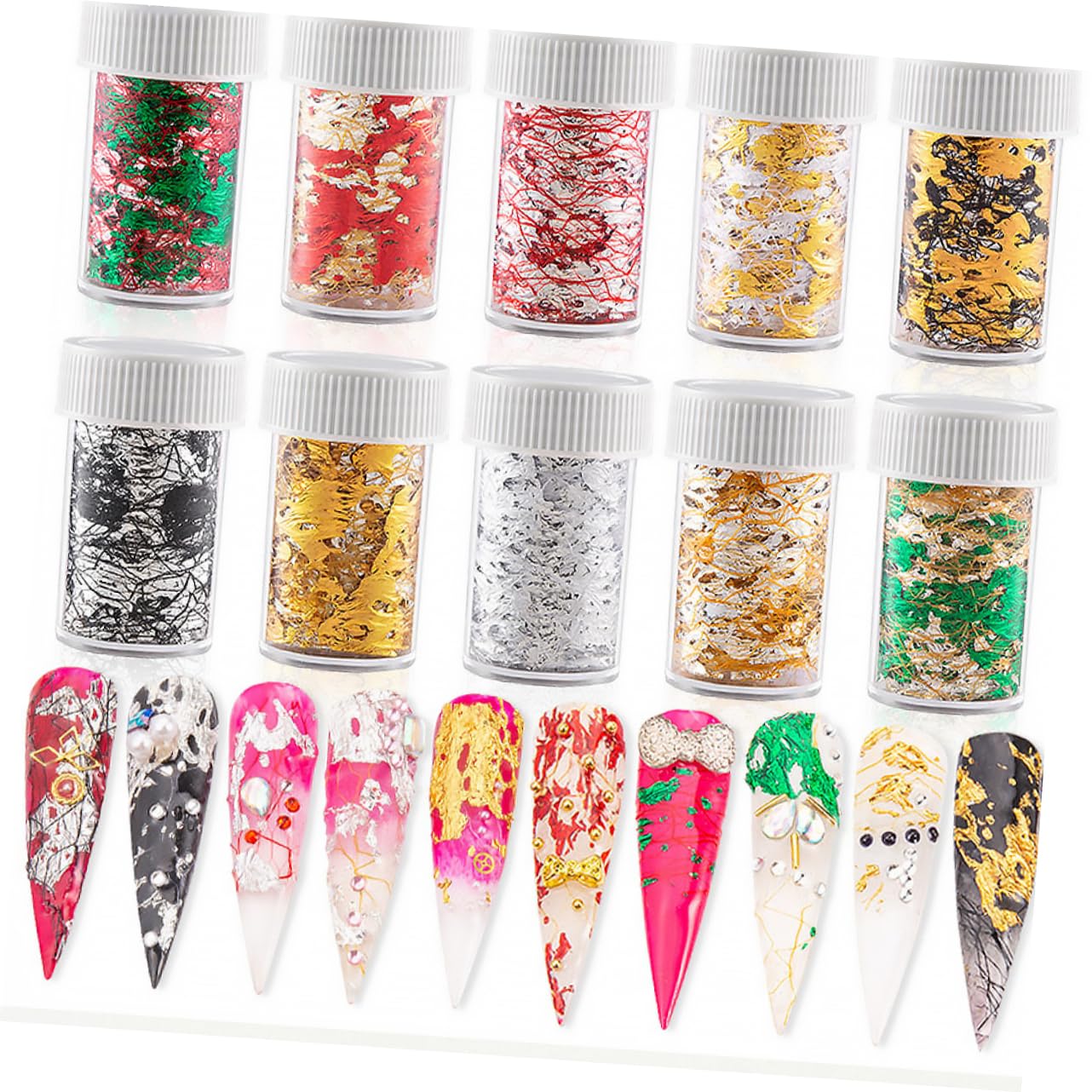 CALLARON 3 Set Adesivi Per Unghie Colorati Decorazioni Nail Art Impermeabili Per Manicure Per Personale 10 Pezzi * 3