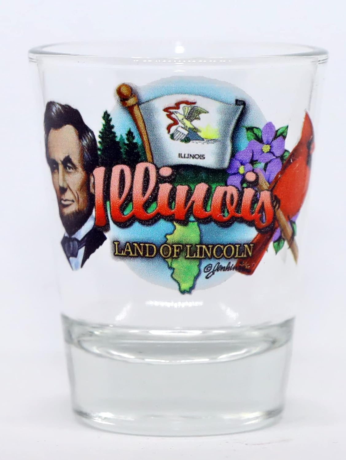 World By Shotglass Illinois United States USA Souvenir Boxed Shot Glass Set (Set of 6)