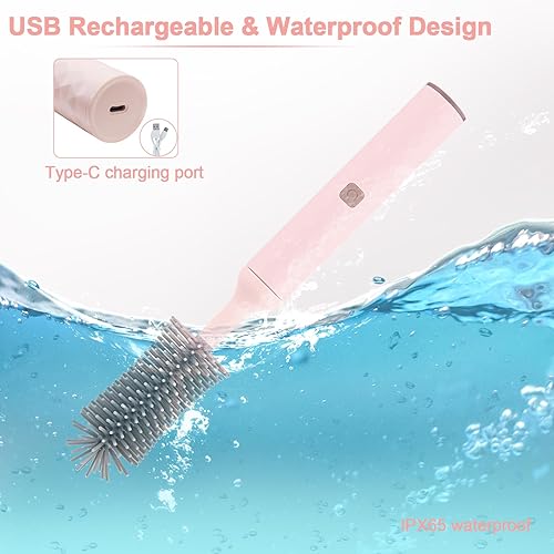 Miniatura 6 de Juego de 4 cepillos de limpieza eléctricos multiusos, limpieza de rotación de alta velocidad de 360, 1500 mAh, impermeable IPX65, cepillos de