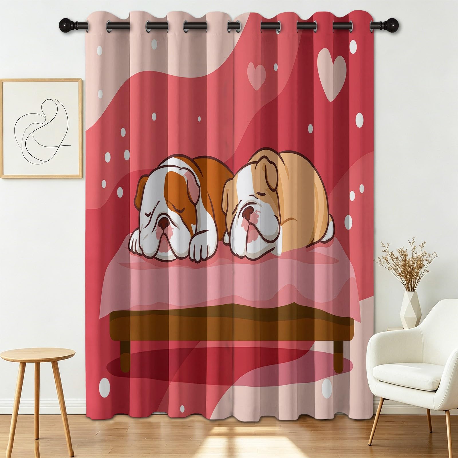 Rideaux à oeillets thermique isolant imprimé animaux 140x260cm