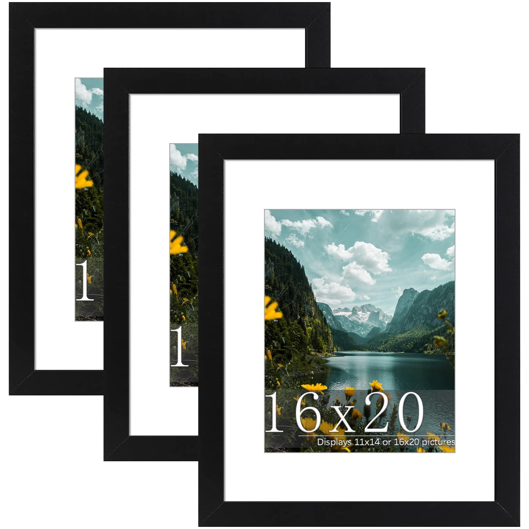 Amazon.co.jp: Picrit 16x20 ブラック写真フレーム、壁用ポスター