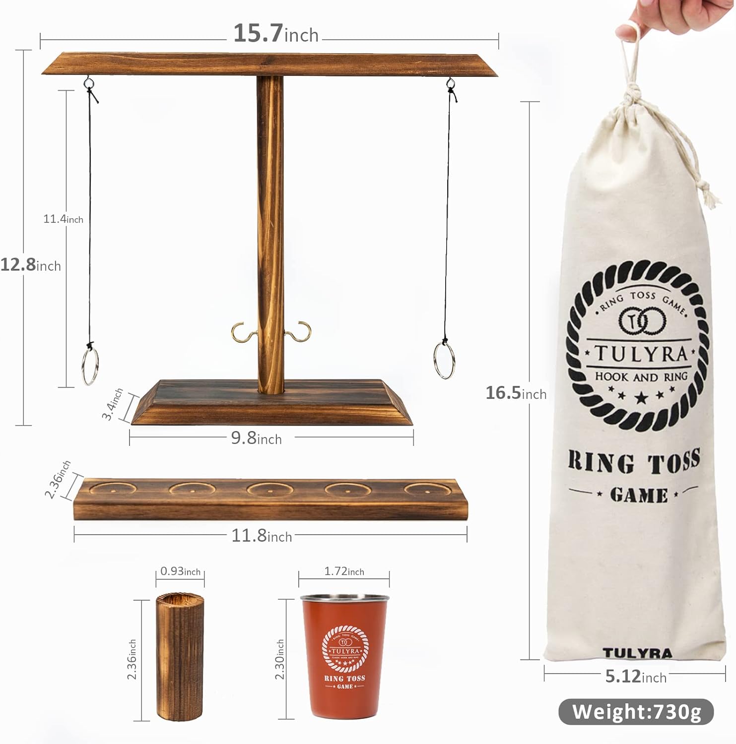 Tulyra Ring Toss Games for Adults, Hook and Ring Game with Exclusive Carrying case & Unique Stainless Shot Glass, Super Easy to Assemble, XL Size(15.7" X 13") Shot Ladder, Tabletop Drinking, Outdoor : Sports & Outdoors