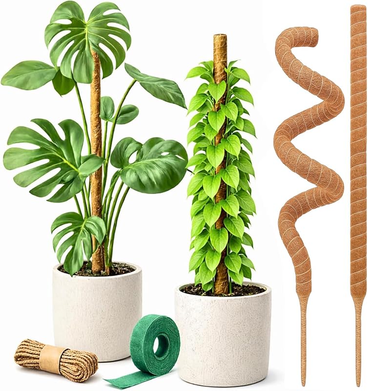 30" Moss Pole Monstera Plant Support, Plant Stakes for Indoor Plants | 2 Pack Bendable Plant Stake