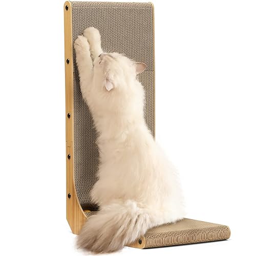 FUKUMARU Cat Scratcher, 26.8 Inch L Shape Cat Scratch Pad