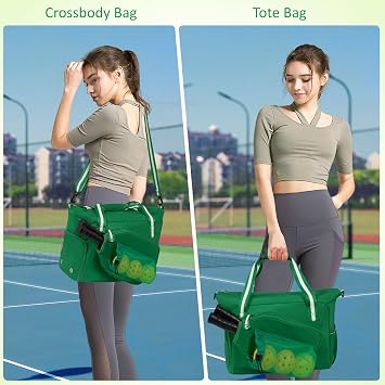 Pickleball Bag for Women Men,Pickleball Tote Bag with Shoe Compartment