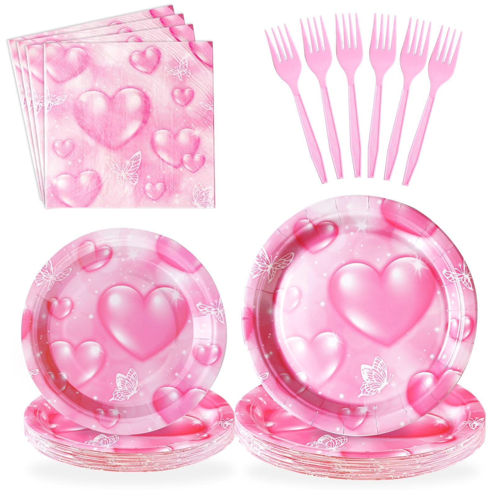 Grencian 96 Pcs 2000s Party Decorations for Girls Women, Serves 24