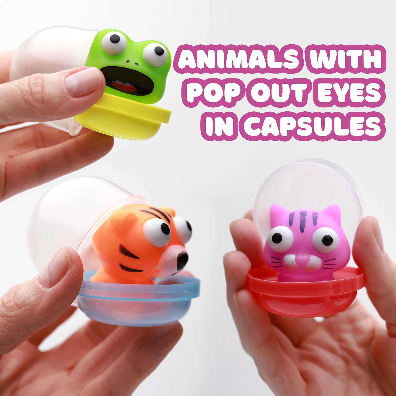 Squeeze Toys Zoo Animals with Pop Out Eyes 20 pack in Gift Box - Fidget Toys Cute Squishies Stress Relief Party Favors Prefilled Goodie Bags Treasure Box Toys for Classroom Pinata Stuffers Easter Eggs