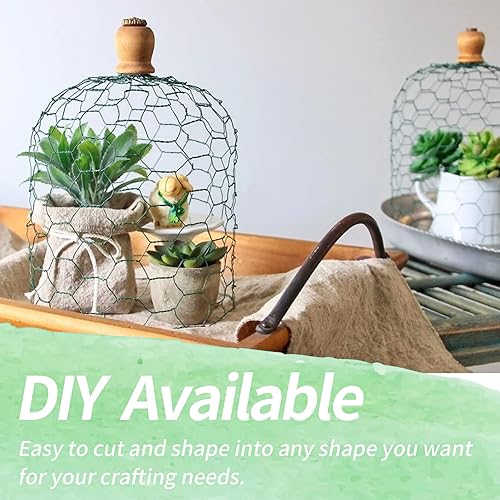 Miniatura 57 de Alambre de pollo de 13.7 pulgadas x 236 pulgadas, malla galvanizada hexagonal para valla de jardín para cercas de conejo y pollo