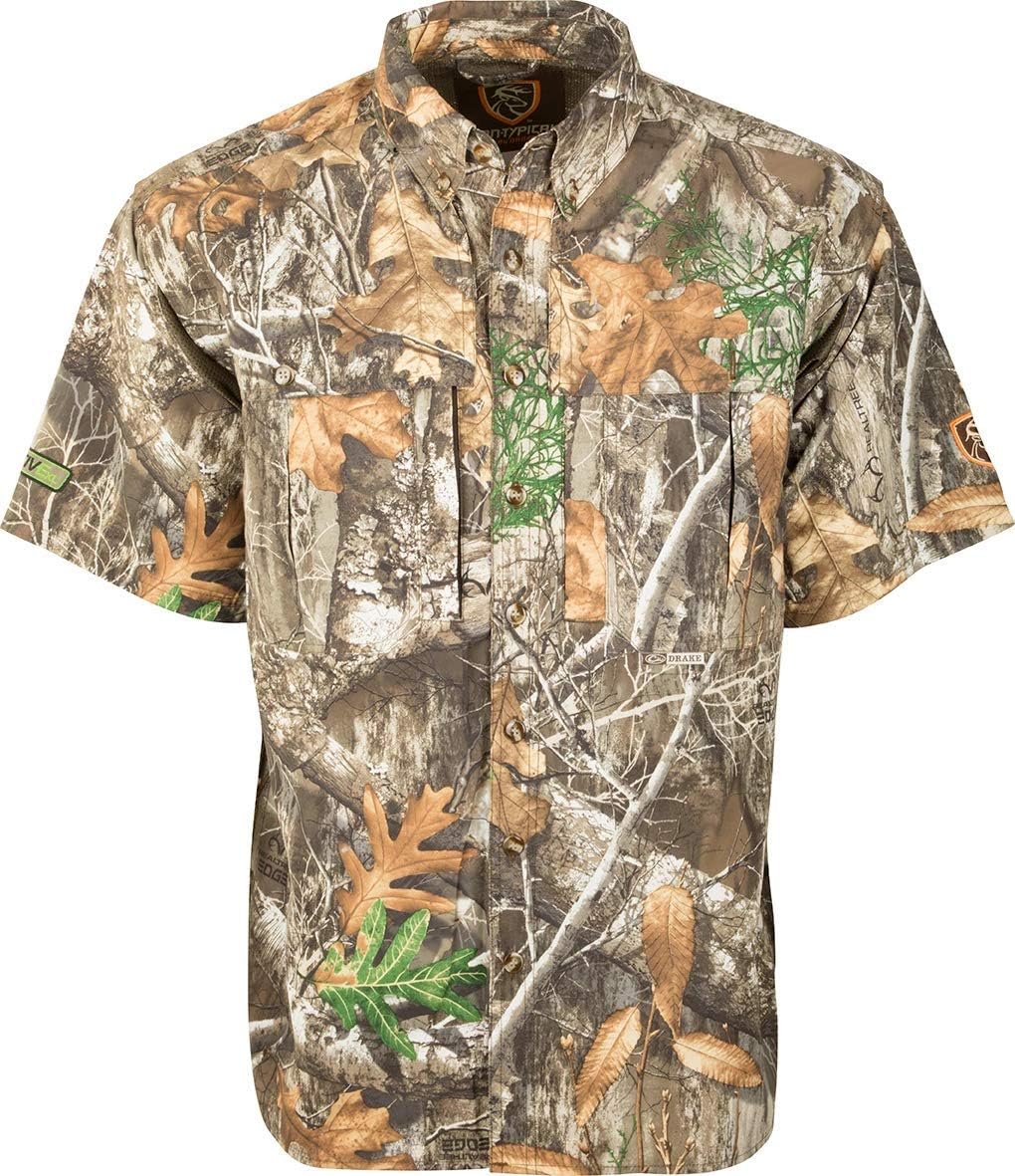 Drake S/S Dura-Lite Shirt with Agion Mossy Oak Bottomland LG
