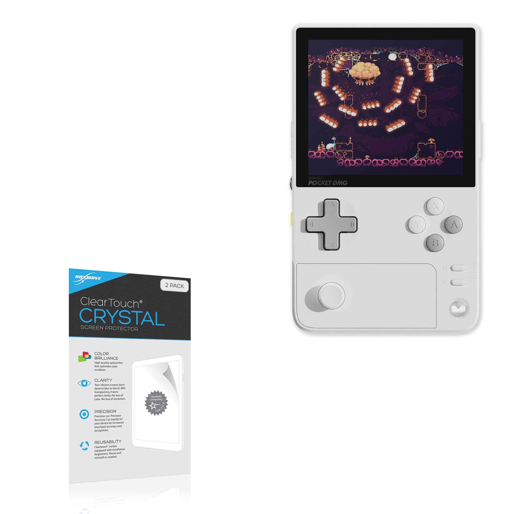 BoxWave Screen Protector Compatible With Ayaneo Pocket DMG - ClearTouch Crystal (2-Pack), HD Film Skin - Shields From Scratches