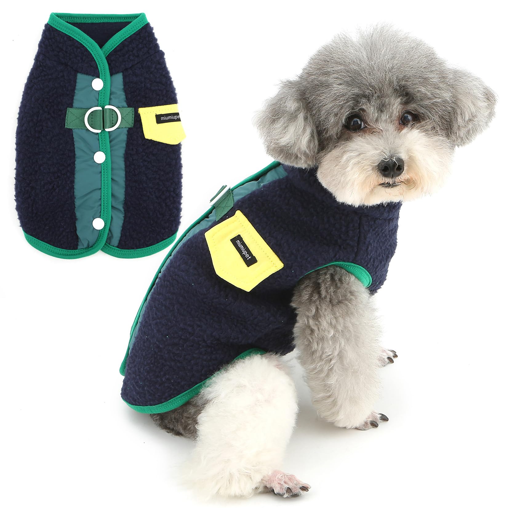 Zunea Fleece Dog Jumpers for Small Dogs Winter Puppy Sweater Coats with D-Ring Soft Warm Jackets Jumper Fluffy Cold Weather Pet Apparel for Chihuahua Yorkie Navyblue S