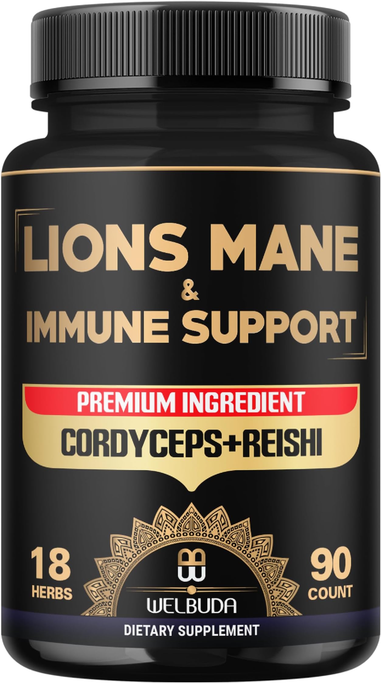 18in1 Lions Mane Supplement & Advanced Immune Support - 90 Caps