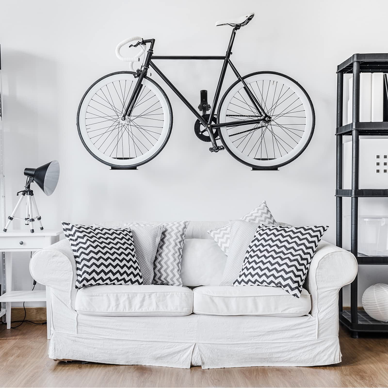 FORWODE 3 Pack Bike Wall Mount Hanger, Bike Rack for Garage, Heavy Duty Bike Storage Pedal Hooks with Rubber Pad, Max 50LB