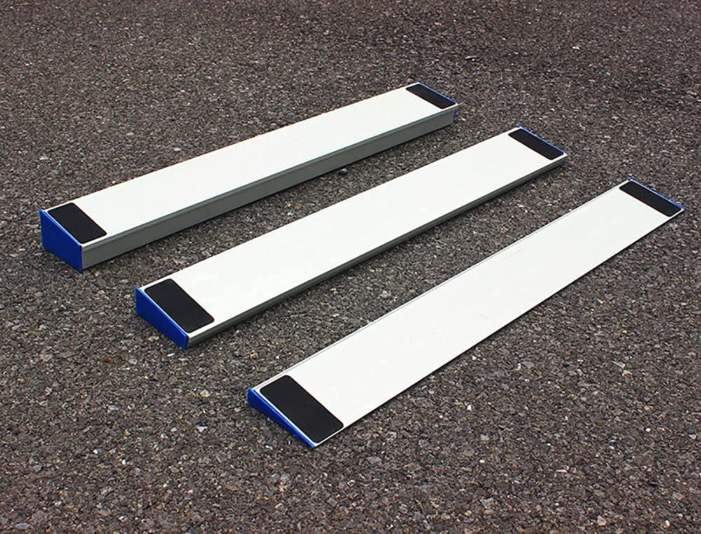 Aluminium-Einstiegsschwellenrampe für Rollstühle/Zuhause/Stufen/Türen/Treppen, 3er-Pack leichte tragbare rutschfeste Bordsteinrampen