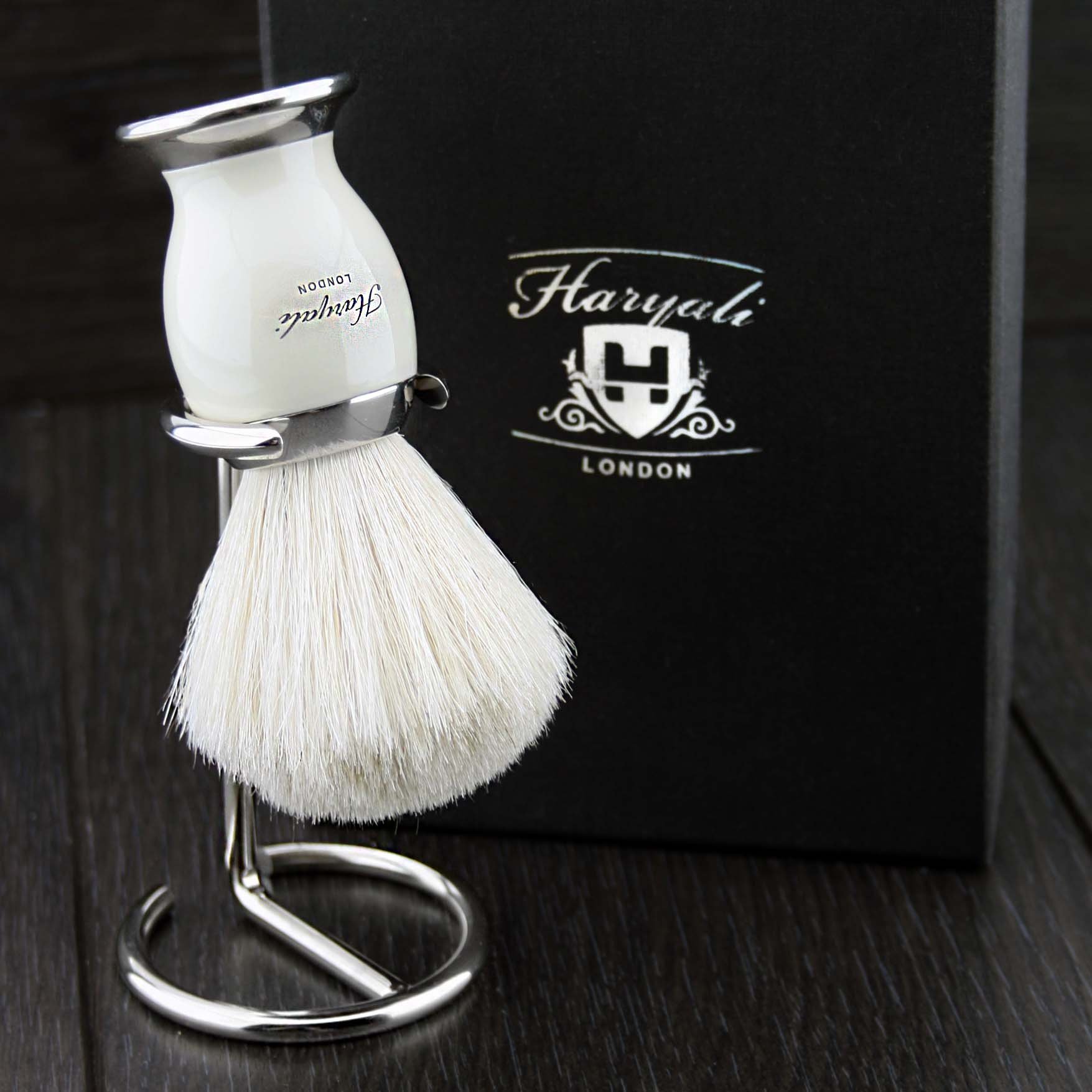 White Badger Hair& Metal Colour Mixed,Stainless Steel Brush Stand.