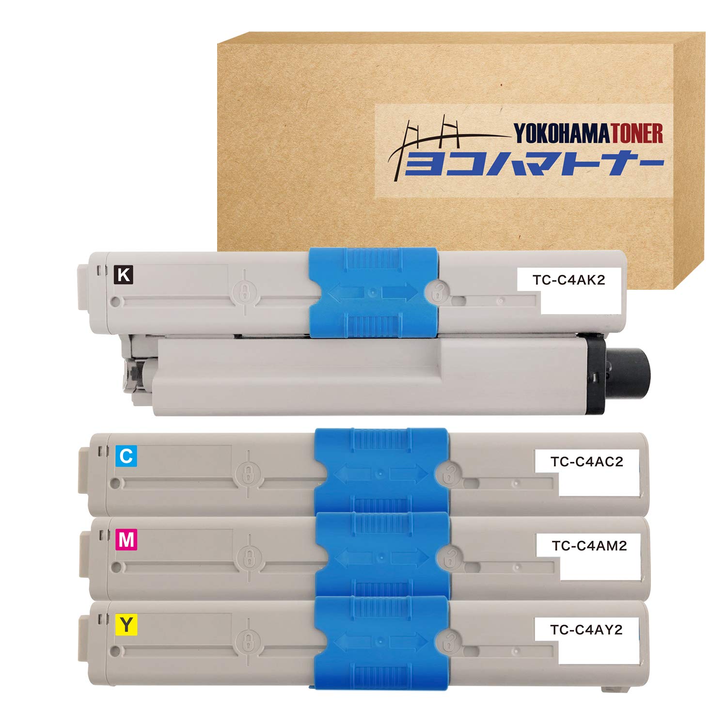 Amazon.co.jp: OKI用 再生 TC-C4A 増量版 4色セット TC-C4AK2 TC-C4AC2 
