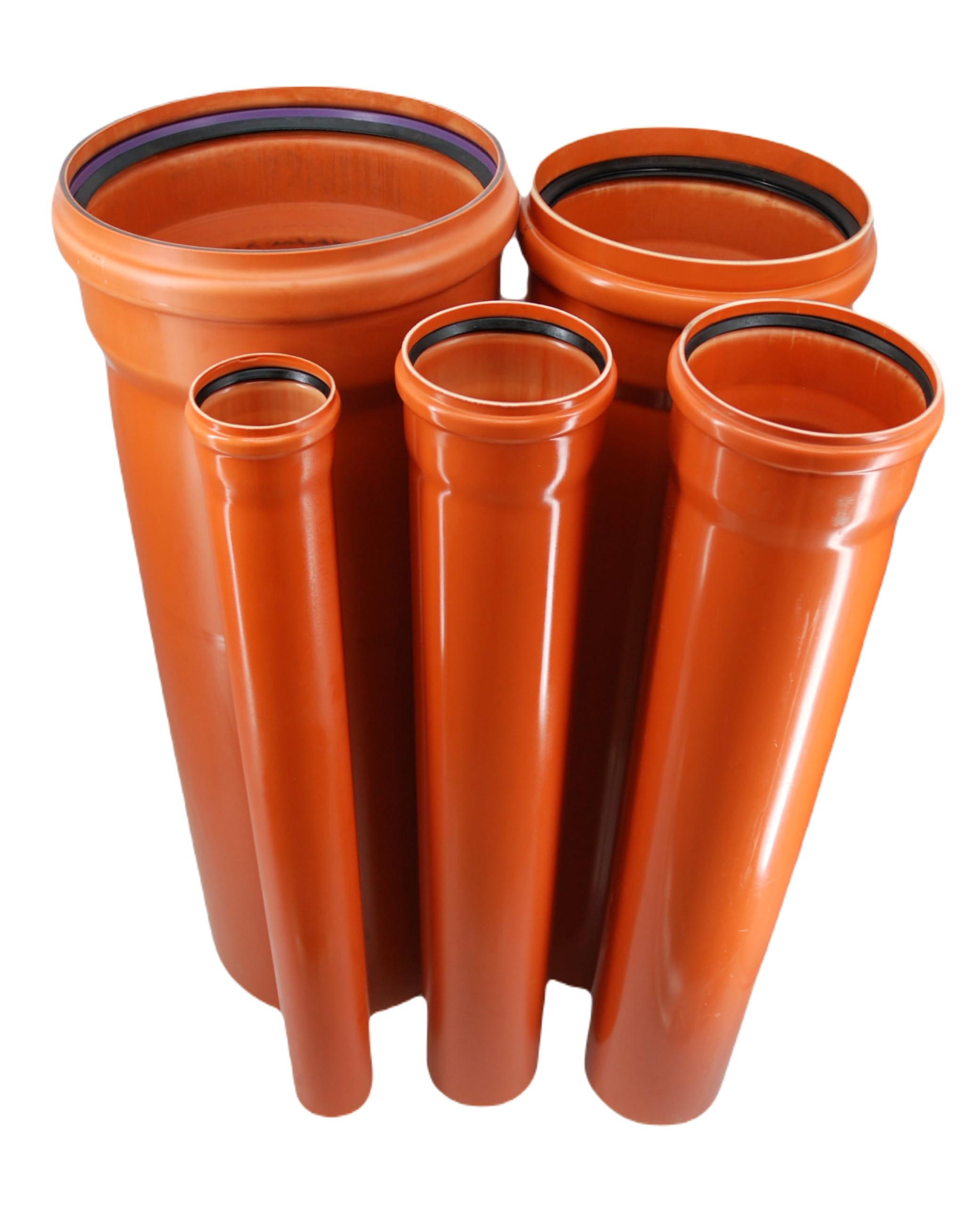 KG Rohr Abwasserrohr aus Kunststoff mit Steckmuffe und Gummidichtring DN400 DN315 DN200 DN160 DN110 Kontrollschacht Schachtrohr (1 Stück Rohr DN315 - Länge 113cm)