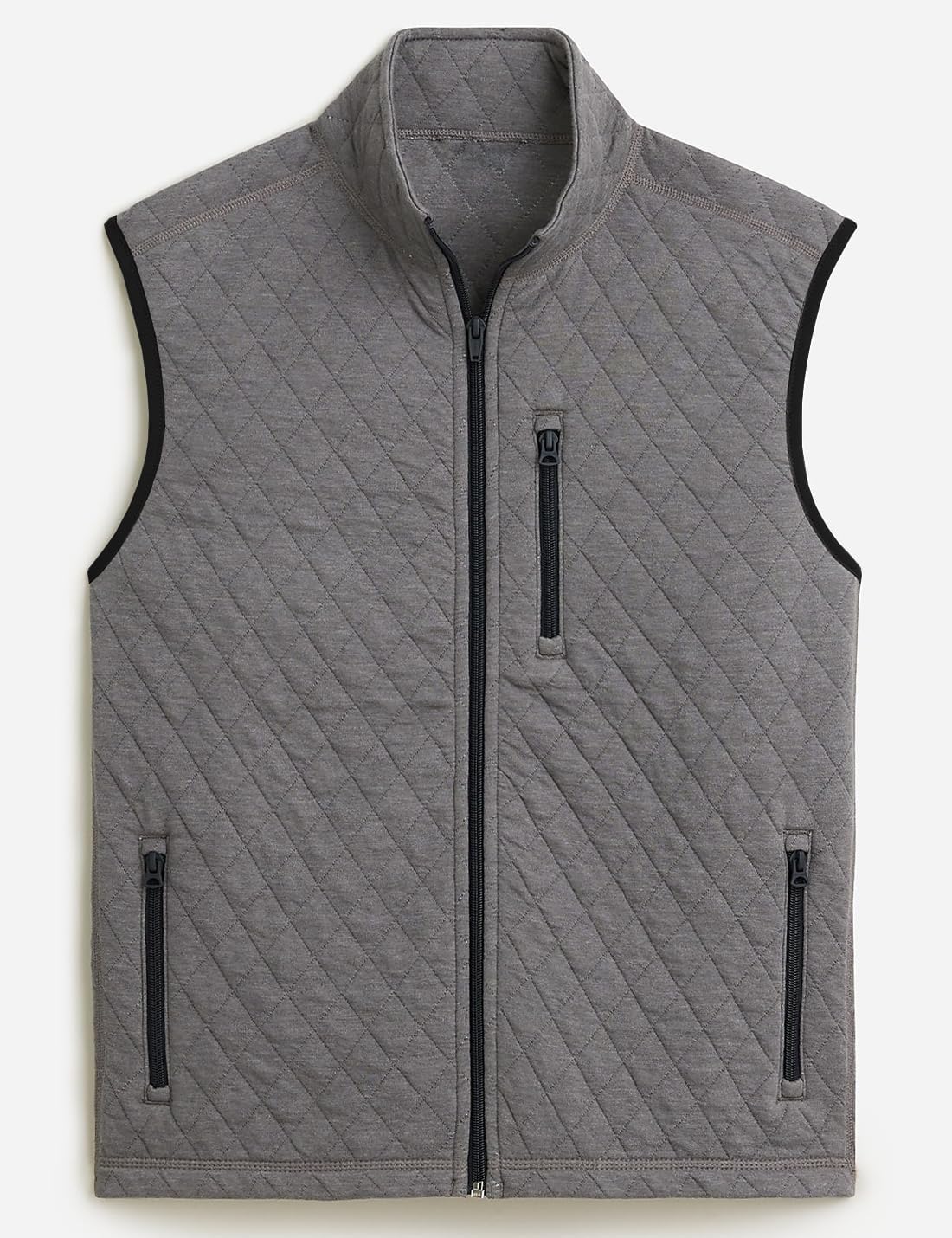 Locachy Men's Lightweight Fleece Vest Casual Full Zip Stand Collar Waistcoat Sleeveless Quilted Jacket Warm Outdoor Vest