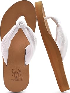 KuaiLu Women's Flip Flops with Arch Support & Yoga Mat Cushion - Comfortable Beach Walking Thong Sandals
