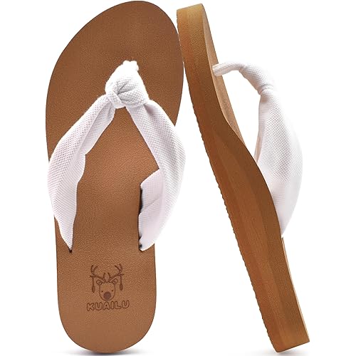 KuaiLu Flip Flops for Women with Arch Support Yoga Mat Comfortable Summer Beach Walking Thong Cushion Sandals Slip On Indoor Outdoor