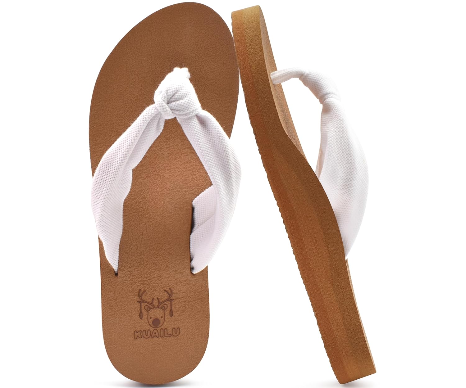 KuaiLu Flip Flops for Women with Arch Support Yoga Mat Comfortable Summer Beach Walking Thong Cushion Sandals Slip