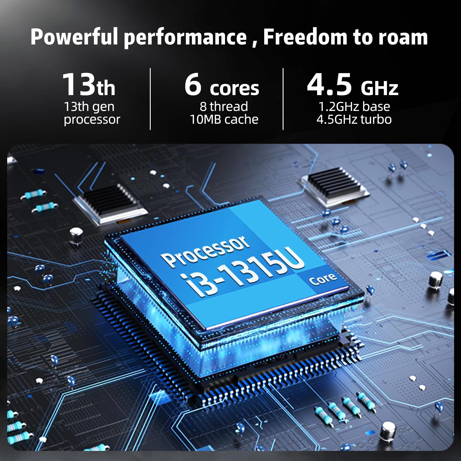 Ordenador Portátil 2 en 1 Windows 11 Core i3-1315U 16GB RAM 512GB SSD Pantalla Táctil 360° Teclado Retroiluminado