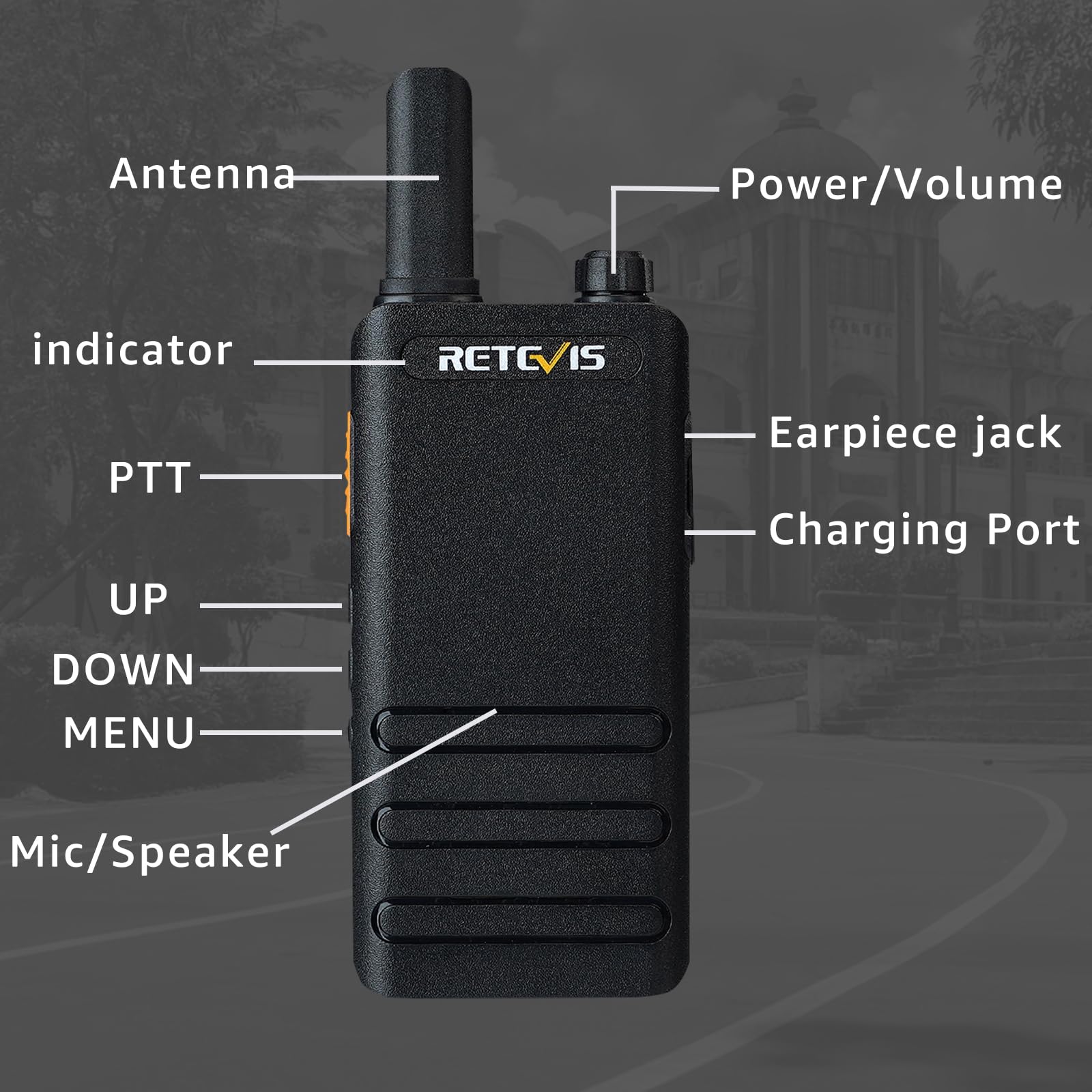 Retevis RT622P Walkie Talkies für Erwachsene, Wiederaufladbares Funkgerät mit 6-Wege-Ladegerät, 1620 mAh, 15 mm Ultradünn, VOX- PMR446 Walkie Talkie mit Ohrhörern für die Schule (6 Stück, Schwarz)