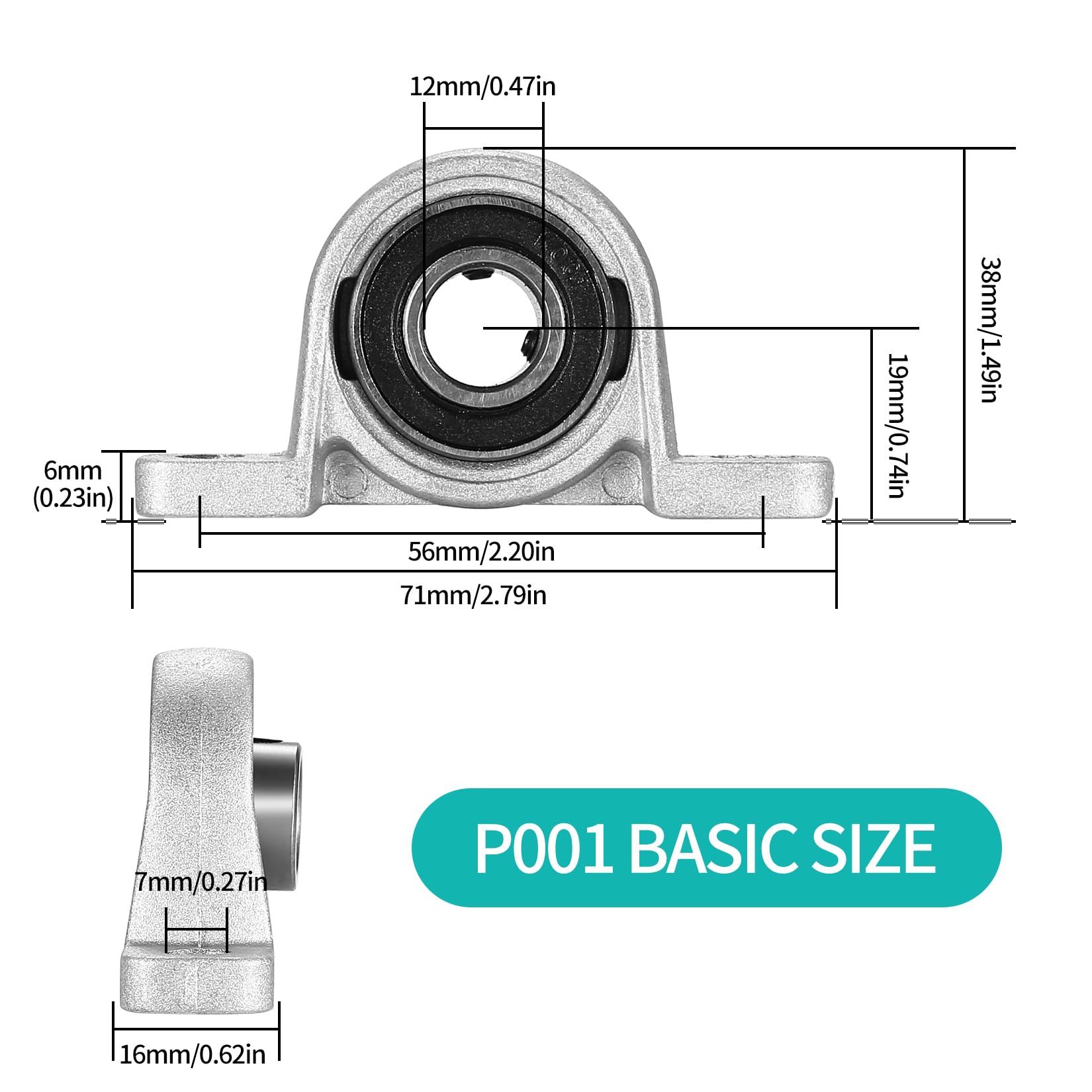 Lot De 4 Roulements à Billes KCNOFNC - Diamètre Intérieur 20mm En Alliage Zinc Pour Charges Légères