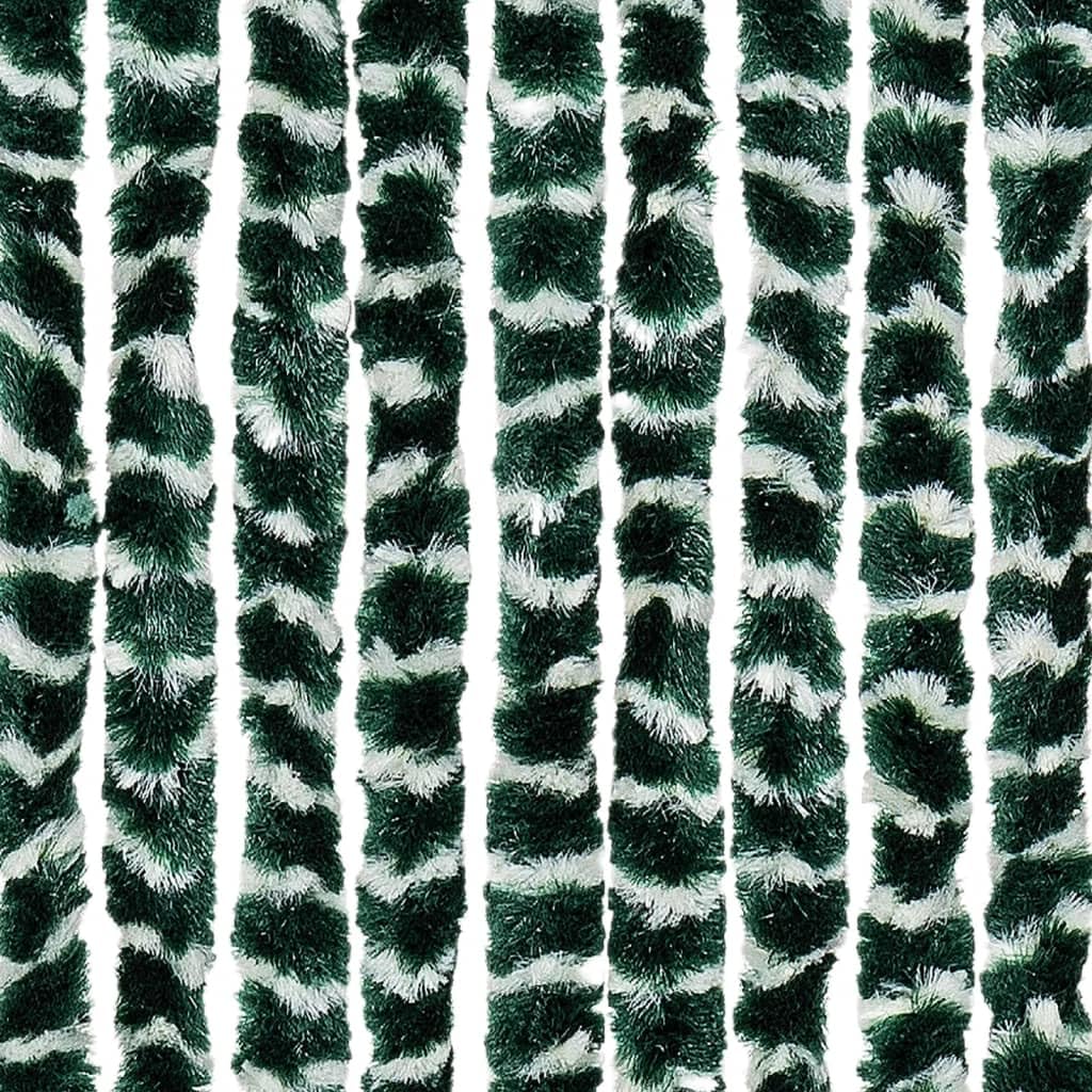 vidaXL Fliegenvorhang Grün und Weiß 90x200 cm Chenille