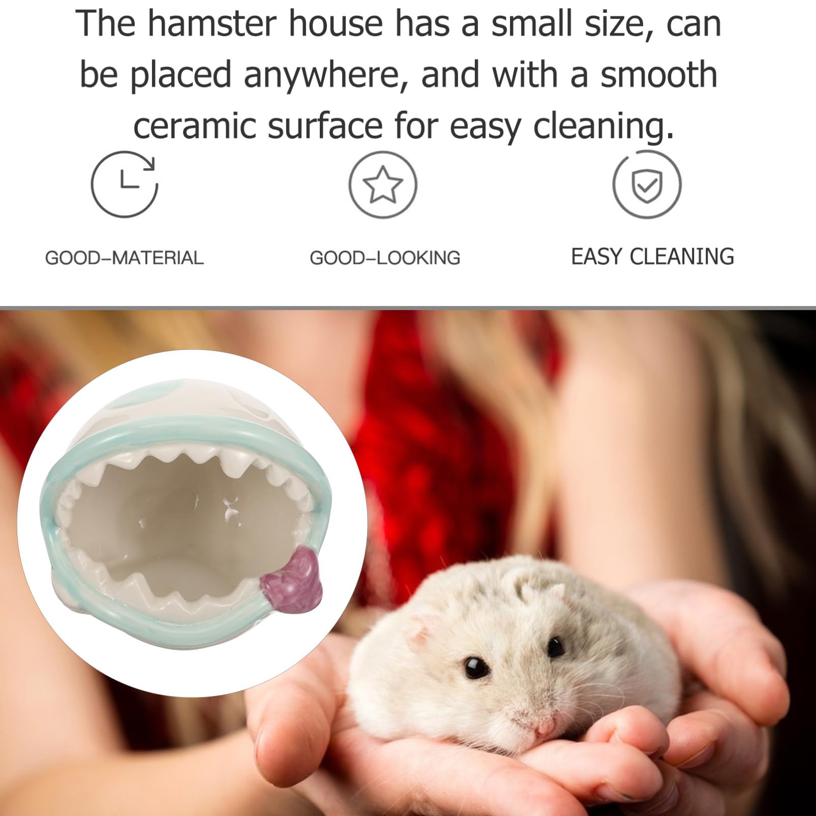 TOYANDONA Keramik Hamsterversteck Klein Mit Kühlender Oberfläche Glattes Hamsterhaus Für Kleintiere Privatrückzugsort Im Käfig Haustiernest Für Zwerghamster Und Igel