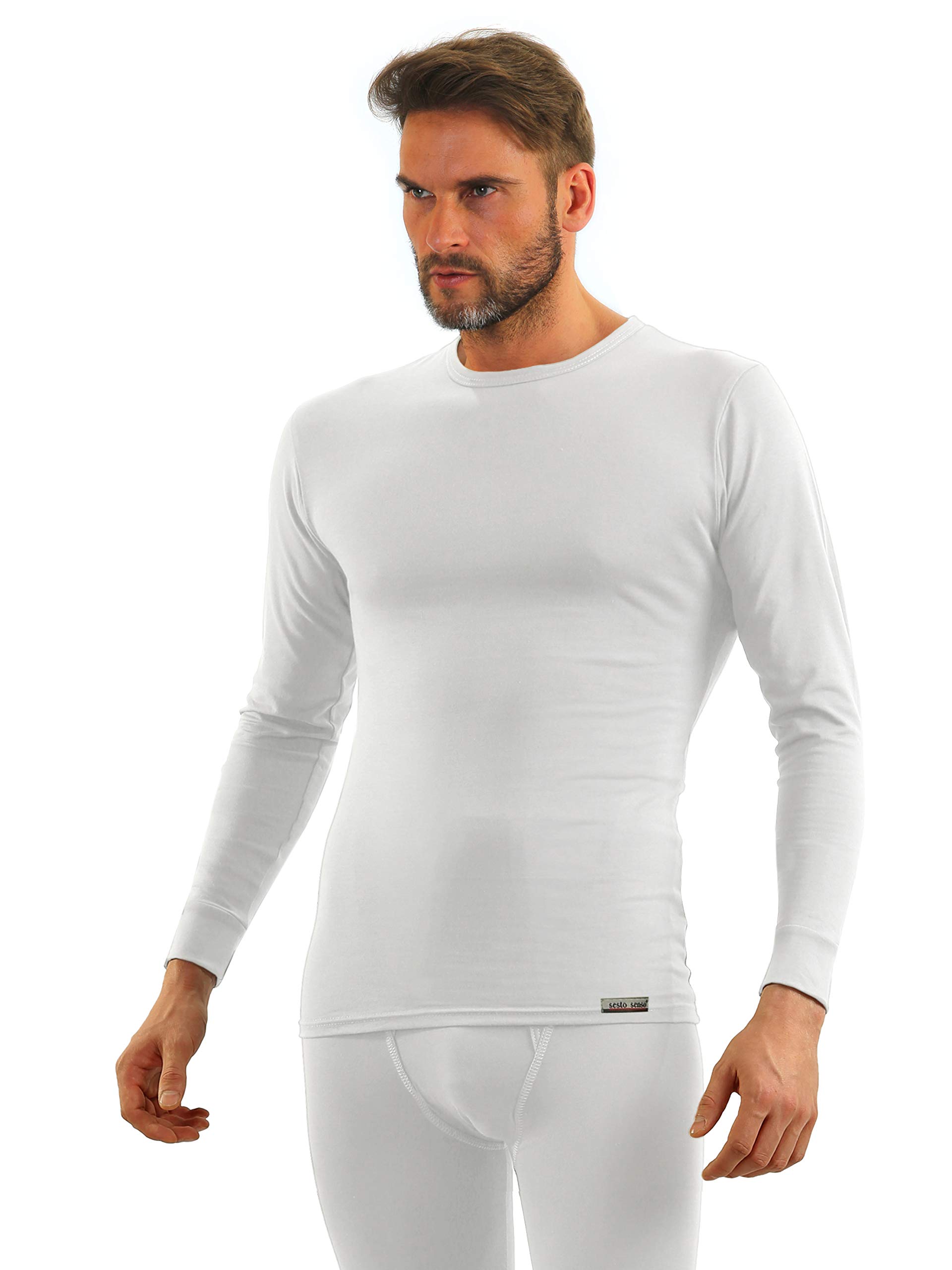 sesto senso Biancheria Intima Uomo Cotone Set Termica Funzionale Maglia Maniche Lunghe Pantaloni Lunghi