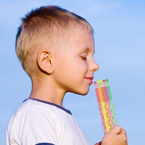 Miniatura 3 de Leinuosen 30 lápices perfumados divertidos con 12 borradores de dibujos animados, adornos de frutas, precioso lápiz de madera con elemento de fruta