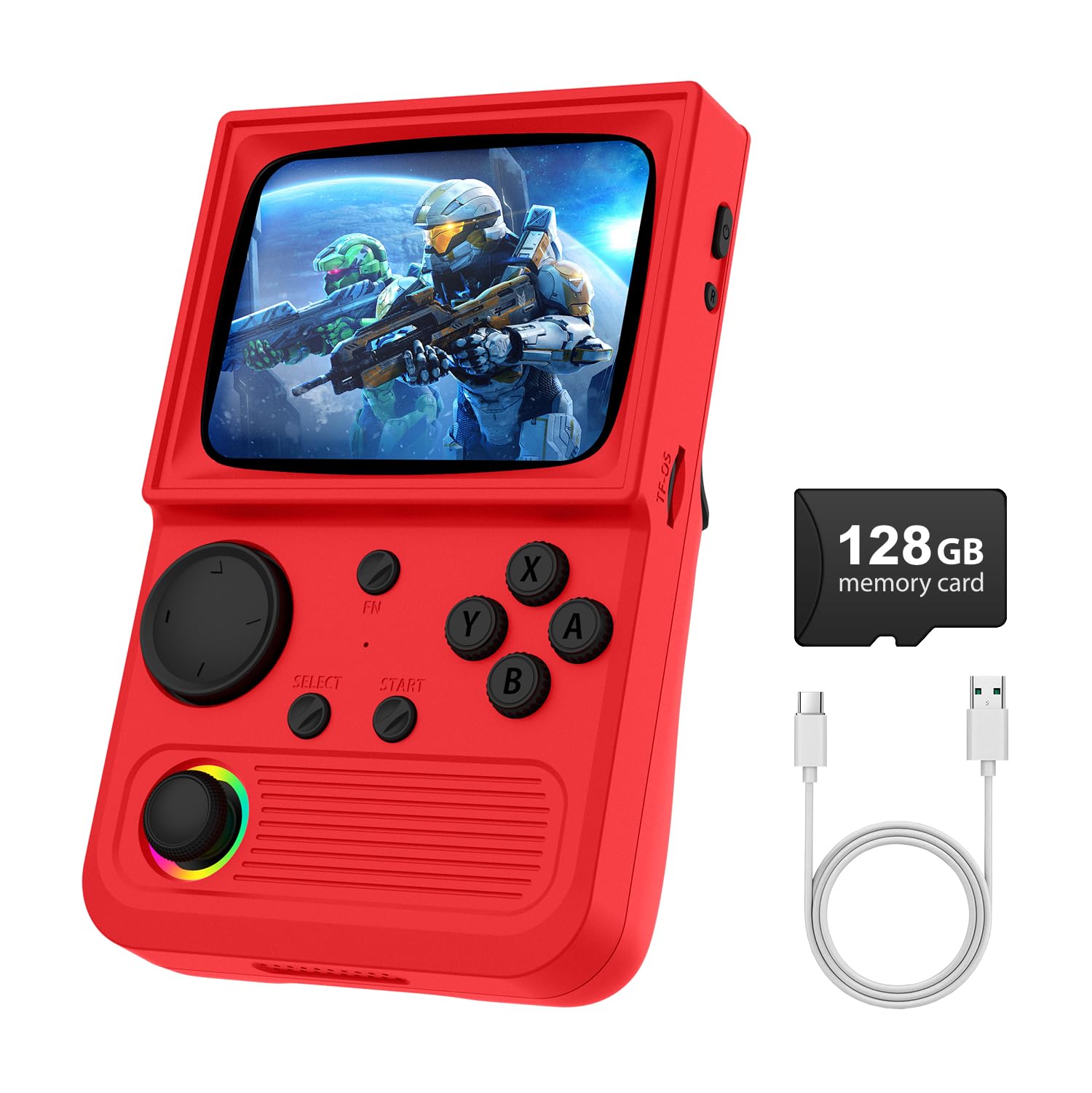 R36MAX Retro Handheld Game Console with Open Source Linux System, 64GB TF Card Built-in 18,000+ Classic Video Games, Portable Gaming Console with 4.0-inch IPS HD Screen & 4000mAh Battery (Black 64GB) — view 10