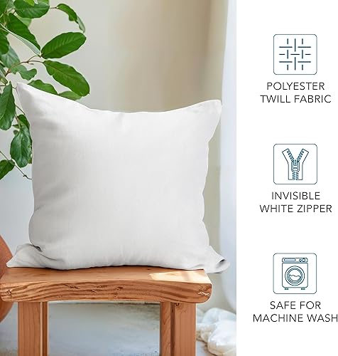 Miniatura 3 de Encasa Homes - Fundas de almohada solo (sin relleno) (16 x 16)  Sublimación en blanco paquete de 4 piezas con cremallera invisible  Fundas de cojín